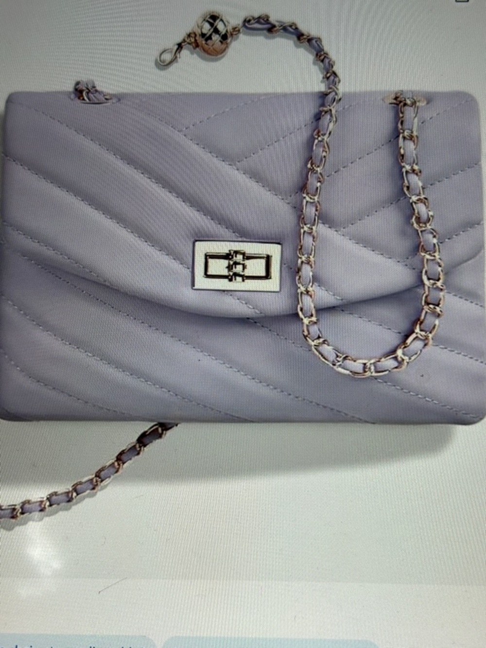 Women’s Lavender Quilted Chain Shoulder Bag - Elegant Women’s Crossbody